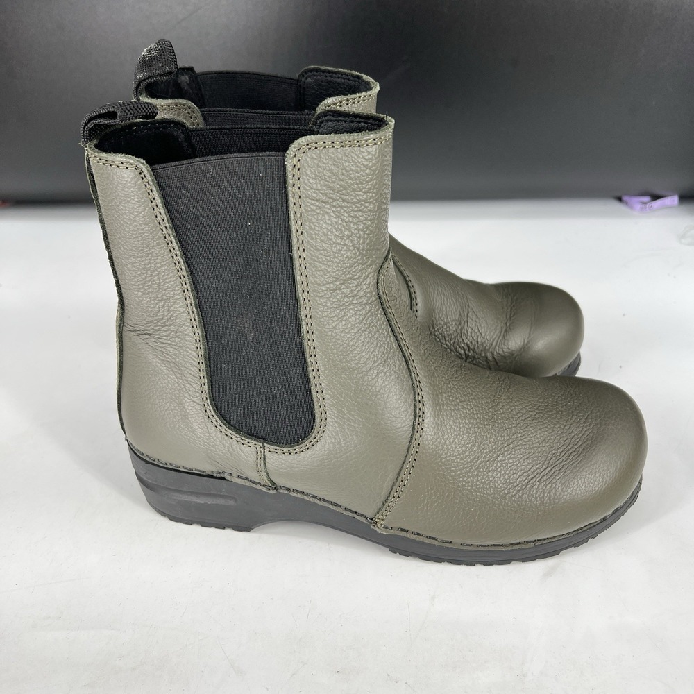 Sanita Aalbek Women's Chelsea Boot Olive Green Size 41 Or US Size 10.5